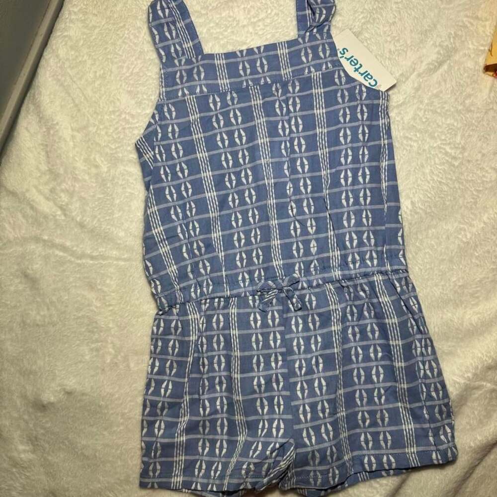 Carter's Blue Geometric Romper Size 3T